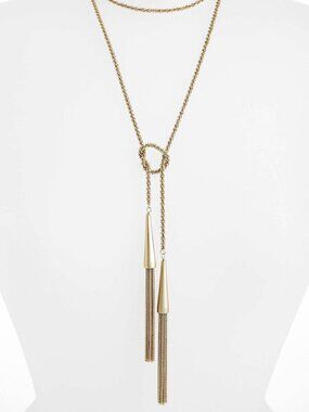 Kendra Scott Tassel Y Necklace Adjustable Lariat Fringe Long Statement